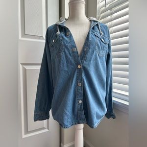 Divided Blue Denim Hooded Button-Up Jacket